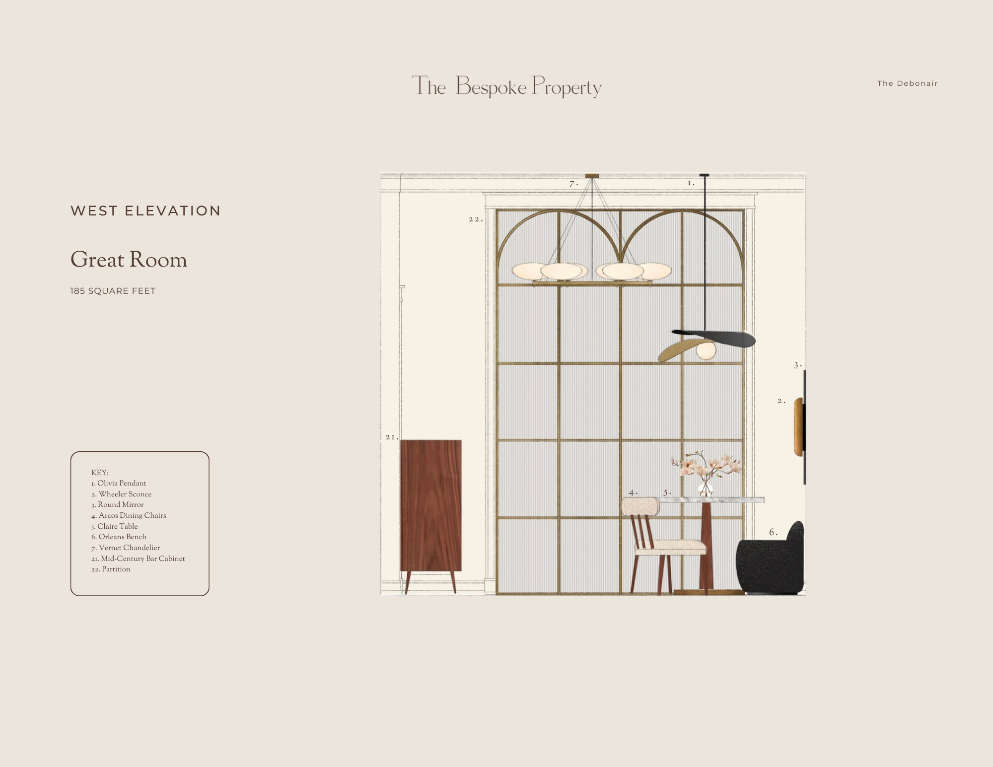 Great Room: West Elevation