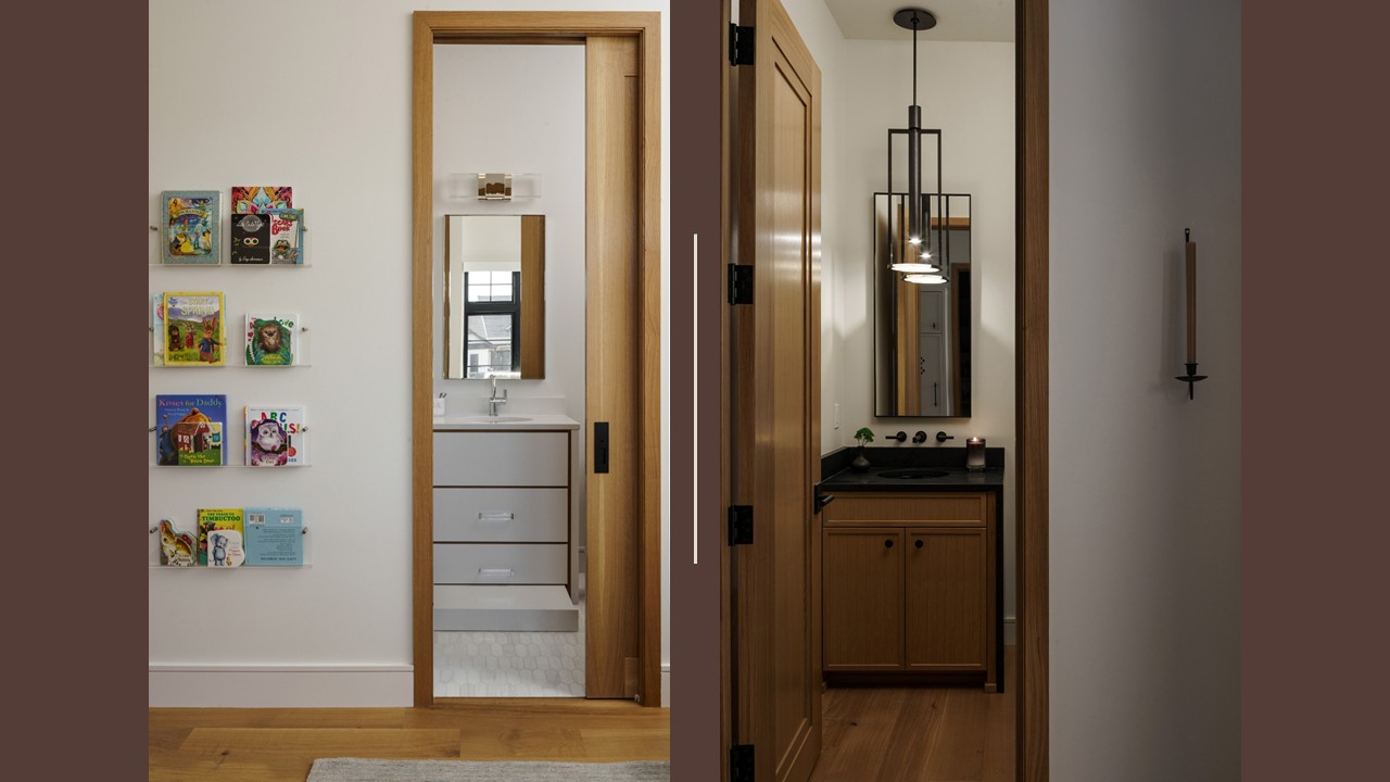 Images of the Child's Bathroom and the Powder Bathroom